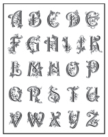 TSMP045<br>Fancy Alphabet<br>Stamp